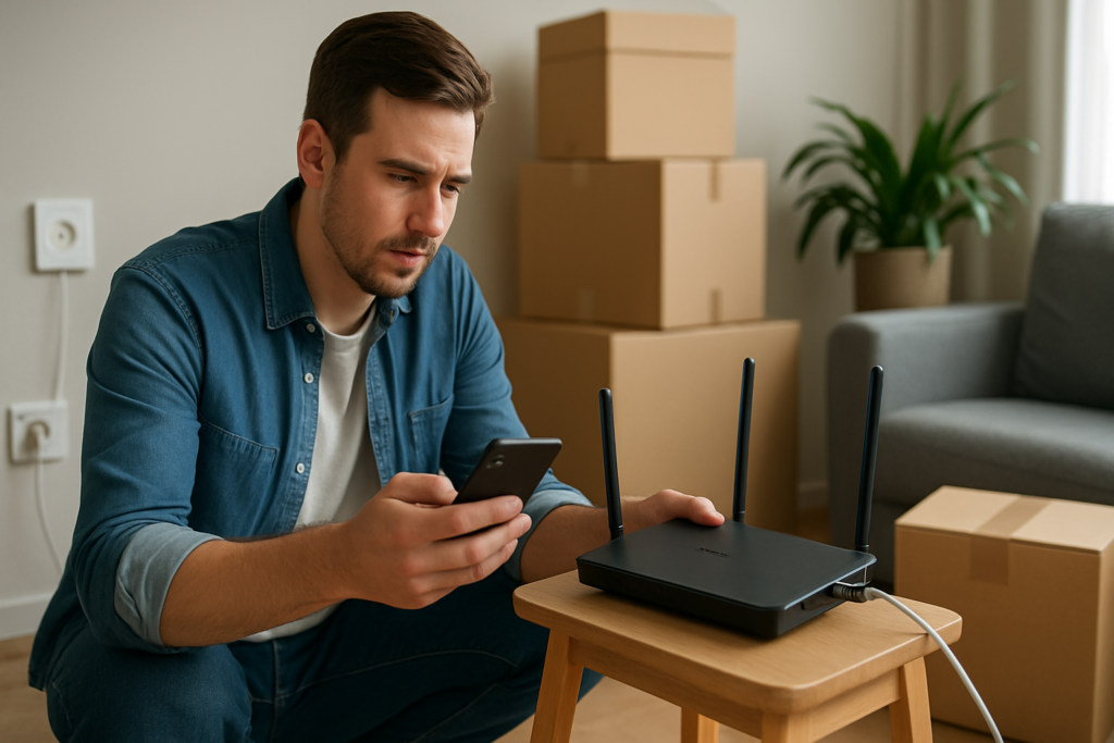 WLAN installieren nach Umzug: Checkliste für die ersten 24 Stunden (inkl. Router-Standort) – passende Illustration